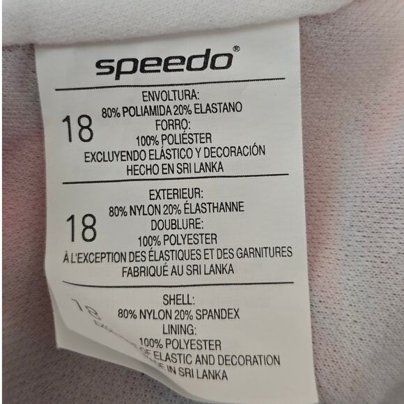 Speedo Red Black Lightly Padded One Piece Bathing Suit Women's 18 - Picture 4 of 4